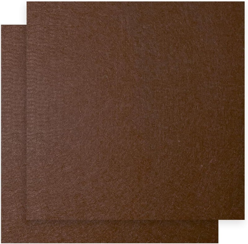 Rebehari 12" x 12" Felt Fabric Sheets for Crafts, Squares Felt Fabric Sheets, 1mm Thick, Non-Woven Felt Paper for DIY Sewing Craft, 2pcs (Brown) - Image 1
